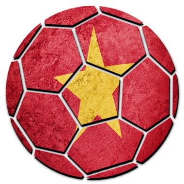 Futbol topu Ulusal Vietnam bayrağı. Vietnam futbol topu
