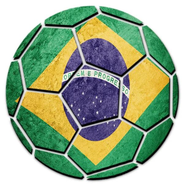 Voetbal Bal Brasil Vlag Braziliaanse Voetbal Bal — Stockfoto