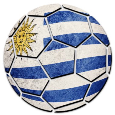 Futbol topu Ulusal Uruguay bayrağı. Uruguay futbol topu