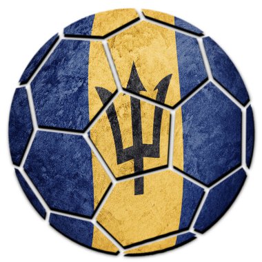 Futbol topu Ulusal Barbados bayrağı. Barbados futbol topu