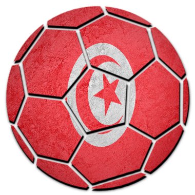 Futbol topu Ulusal Tunus bayrağı. Tunus futbol topu.