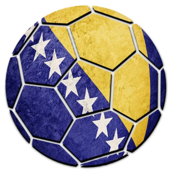 Bendera Nasional Sepak Bola Bosnia Dan Herzegovina Bola Sepak Bola — Stok Foto