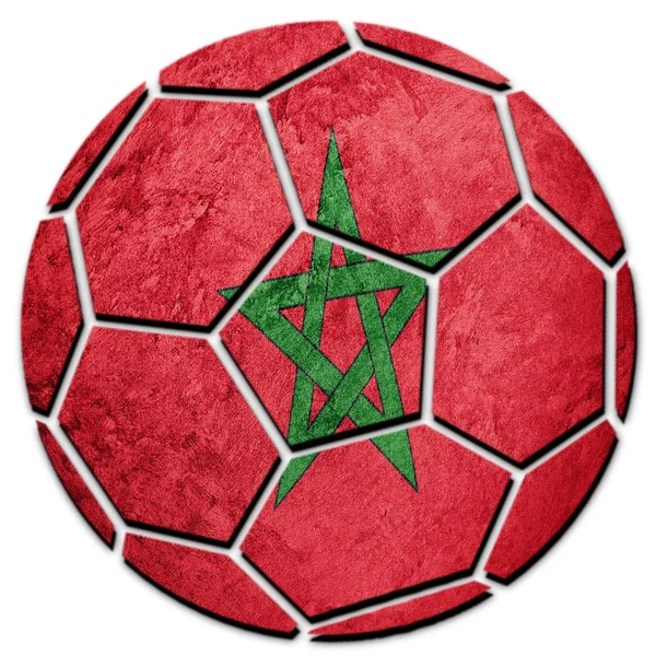 Fotbal Mingea Steagul Național Maroc Maroc Mingea Fotbal — Fotografie, imagine de stoc