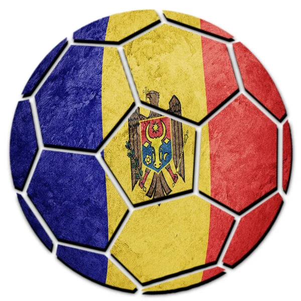 Fotboll Boll Moldavien Flagga Moldavien Fotboll Boll — Stockfoto