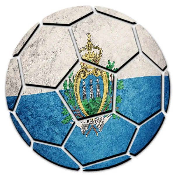 Fotboll Boll San Marino Flagga San Fotboll Boll — Stockfoto