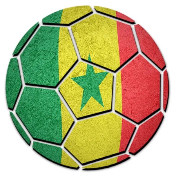 Futball Labda Szenegál Zászlaja Szenegáli Labdarúgó Labda — Stock Fotó