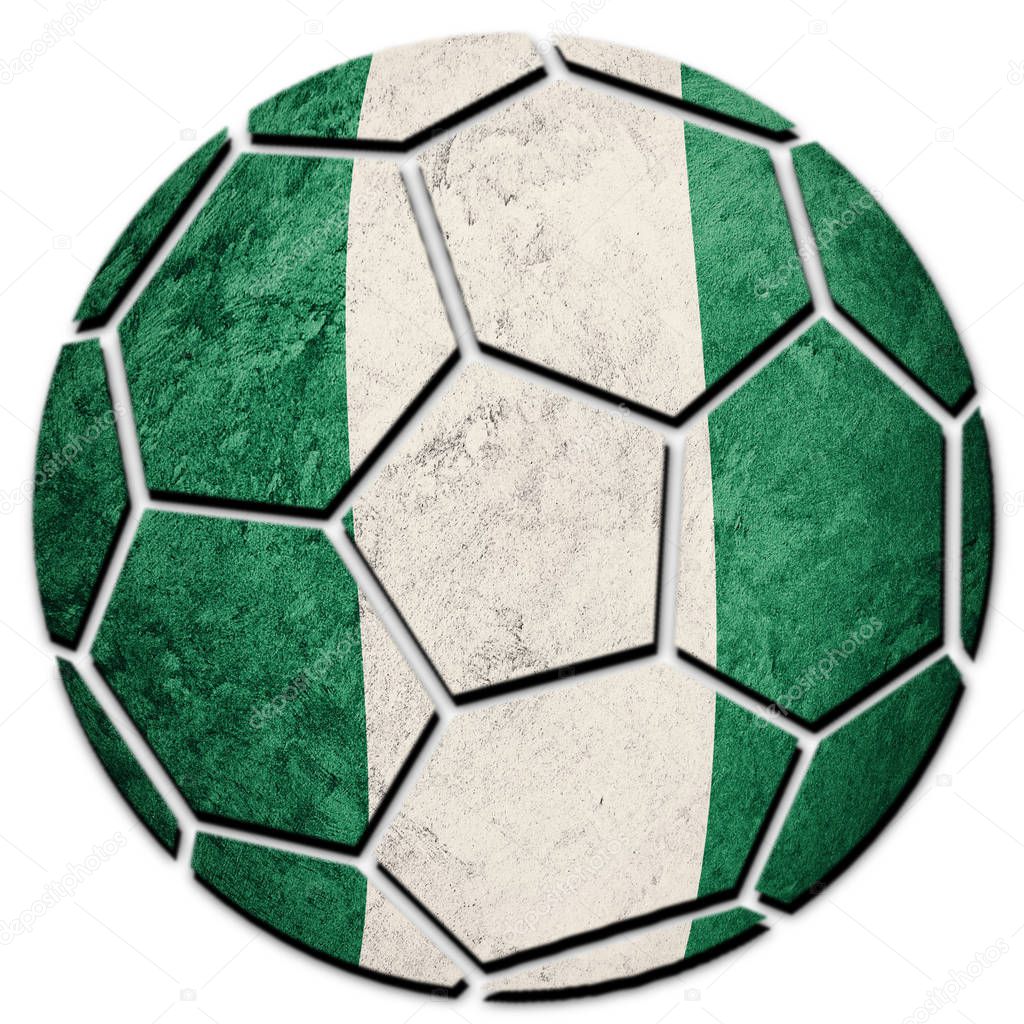 Soccer ball national Nigeria flag. Nigeria football ball