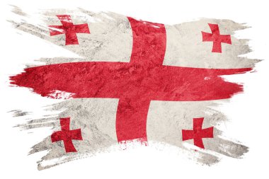 Grunge Georgia bayrağı. Gürcistan bayrağı, grunge desenli. Fırça darbesi.