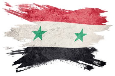 Grunge Suriye bayrağı. Suriye bayrağı doku ile. Fırça darbesi.