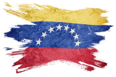 Grunge Venezuela bayrak. Venezuela bayrak doku ile. Fırça darbesi.
