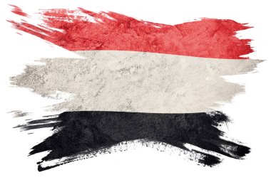 Grunge Yemen bayrak. Yemen bayrak doku ile. Fırça darbesi.