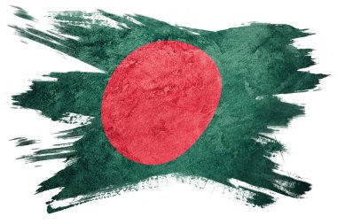 Grunge Bangladeş bayrağı. Bangladeş bayrağı doku ile. Fırça darbesi.