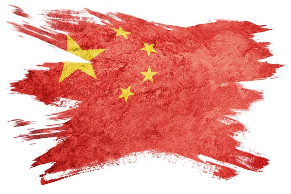 Bandeira China Grunge Bandeira Chines Com Textura Grunge Acidente Vascular — Fotografia de Stock