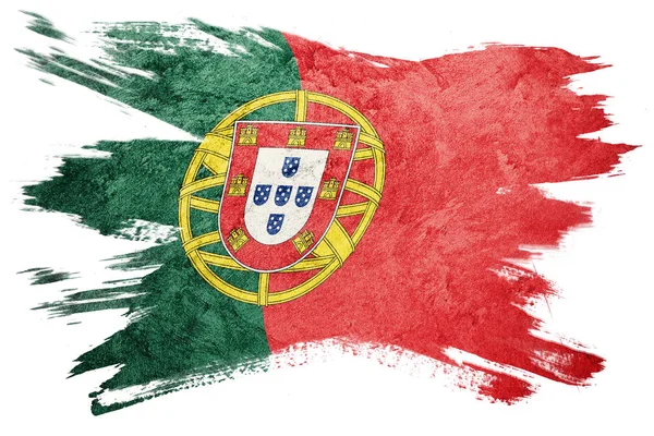 Grunge Portugália Zászló Portugália Zászló Grunge Textúrával Ecsetvonás — Stock Fotó