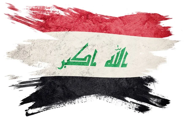 Прапор Іраку Гранж Прапор Іраку Гранж Текстурою Штриху — стокове фото
