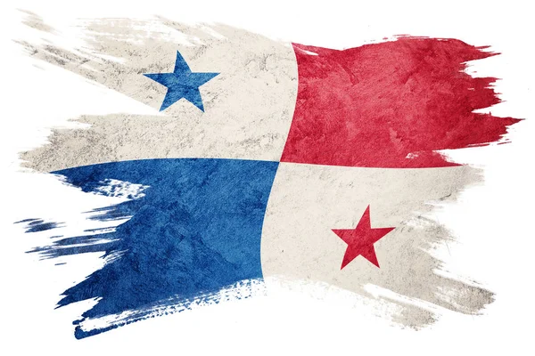 Grunge Bandera Panamá Bandera Panamá Con Textura Grunge Pincelada —  Fotos de Stock