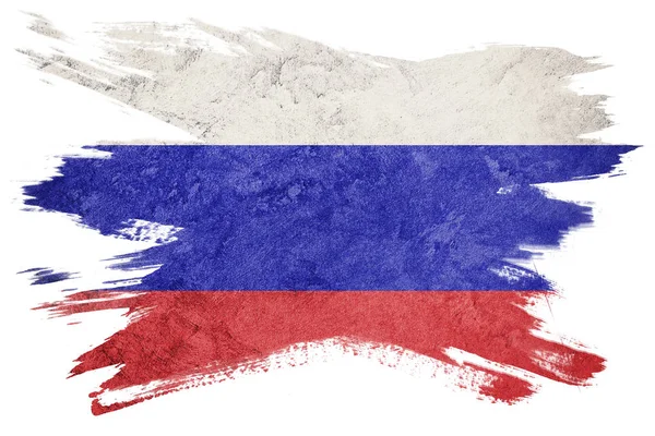 Σημαία Της Ρωσίας Ρωσική Σημαία Υφή Grunge Πινέλο — Φωτογραφία Αρχείου
