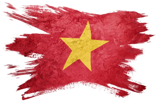 Grunge Vietnam Flagga Vietnam Flagga Med Grunge Konsistens Penseldraget — Stockfoto