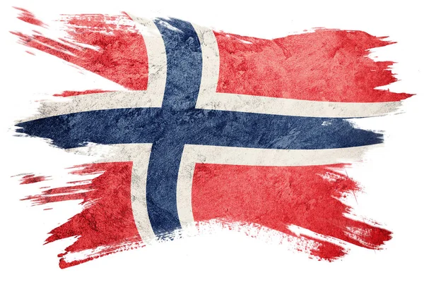 Vlajka Grunge Norway Norská Vlajka Grunge Texturou Tah Štětce — Stock fotografie
