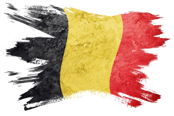 Σημαία Βελγίου Βελγική Σημαία Υφή Grunge Πινέλο — Φωτογραφία Αρχείου