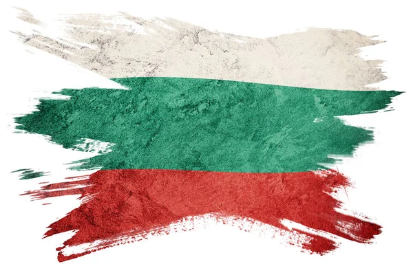 Grunge Bulgaria flag. Bulgarian flag with grunge texture. Brush stroke.