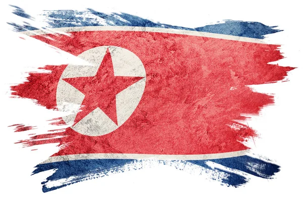 Grunge Bandera Corea Del Norte Bandera Corea Del Norte Con — Foto de Stock