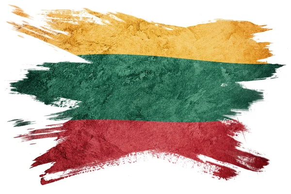 Grunge Litvánia Zászló Litván Zászló Grunge Textúrával Ecsetvonás — Stock Fotó