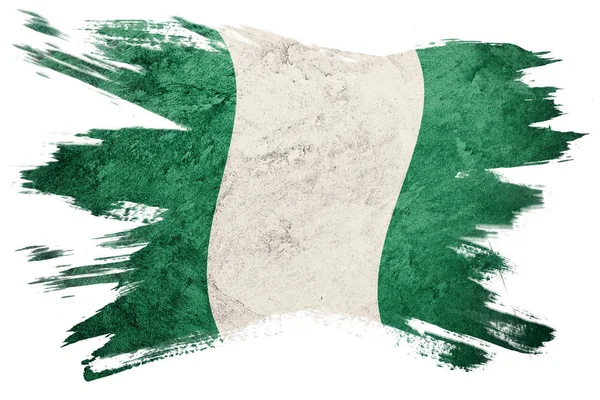 Прапор Нігерії Гранж Прапор Нігерії Гранж Текстурою Штриху — стокове фото