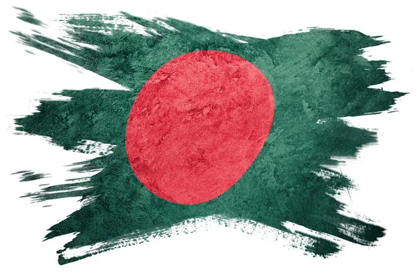 孟加拉国旗 孟加拉国旗 质地邋遢 画笔描边 — 图库照片