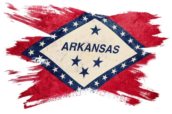 グランジのアーカンソーの状態のフラグ アーカンソー州の旗のブラシ ストローク — ストック写真