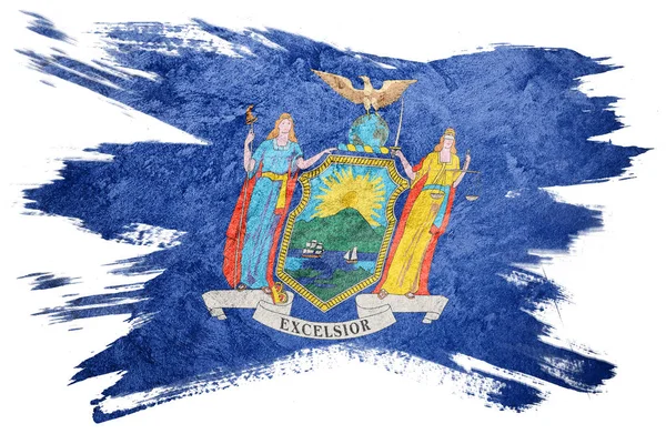 Bandeira Estado Nova Iorque Pincel Bandeira Nova York — Fotografia de Stock