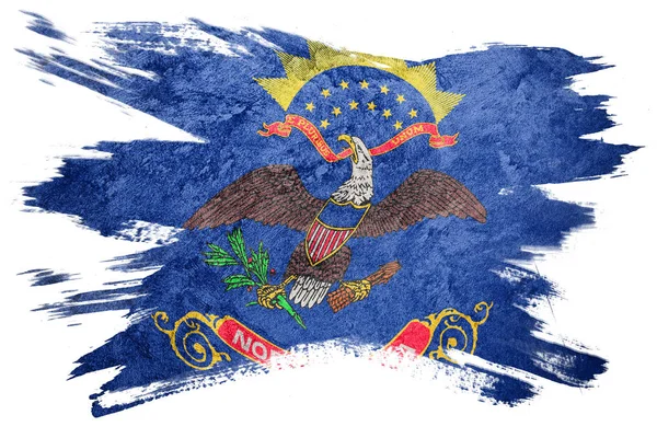 Grunge North Dakota State Flag North Dakota Flag Brush Stroke — Stock Photo, Image