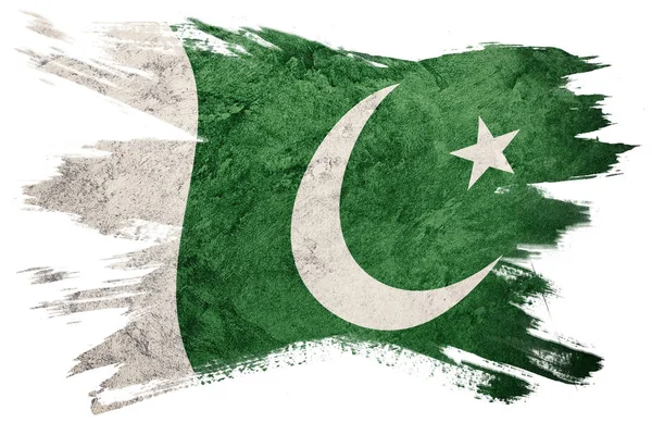Grunge Pakistan Flag Pakistan Flag Grunge Texture Brush Stroke — Stock Photo, Image