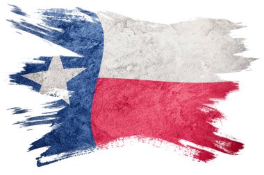 Grunge Texas devlet bayrağı. Texas bayrak fırça darbesi.