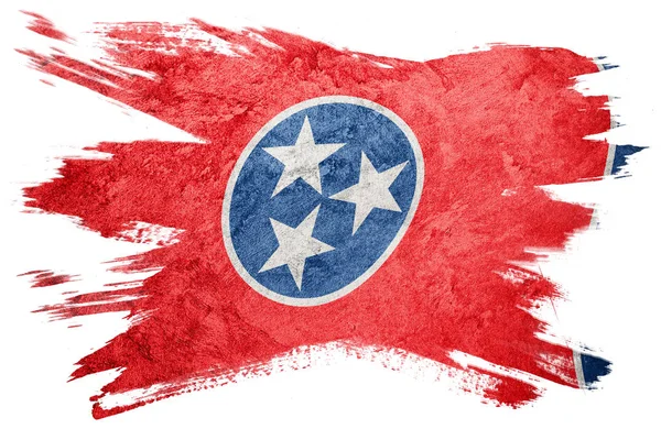 Гранж Флаг Штата Теннесси Мазок Кисти Теннесси — стоковое фото