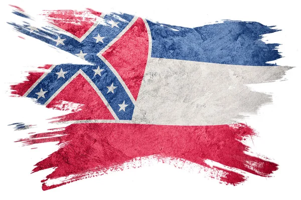 Grunge Mississippi State Flag Pincelada Mississippi Bandera —  Fotos de Stock