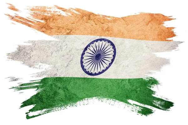 Grunge India Vlag India Vlag Met Grunge Textuur Borstelslag — Stockfoto