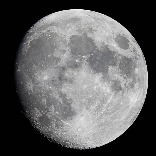 Φόντο Μισού Φεγγαριού Gibbous Φεγγάρι Του Φυσικού Δορυφόρου Της Γης — Φωτογραφία Αρχείου
