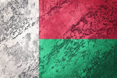 Grunge Madagaskar bayrağı. Madagaskar bayrağı ile doku.