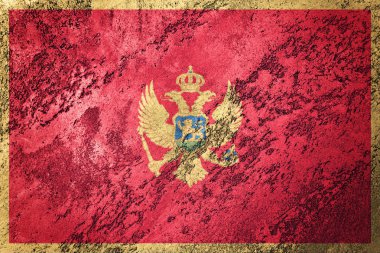 Grunge Karadağ bayrağı. Doku ile Karadağ bayrağı.