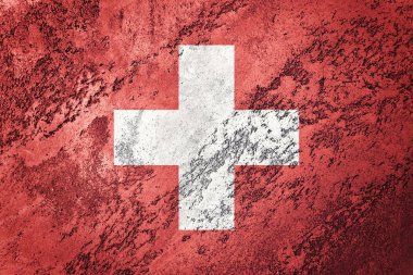 Grunge İsviçre bayrağı. Doku ile İsviçre bayrağı.