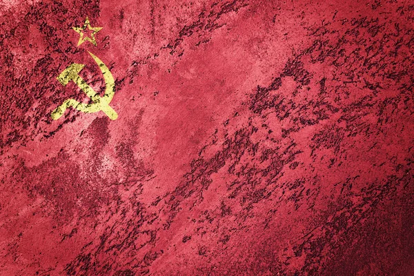 Grunge SSCB bayrak. Sovyetler Birliği bayrağı ile doku.