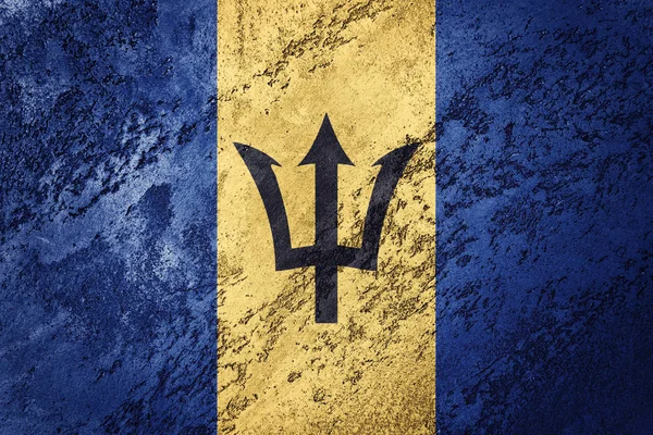 Grunge Barbados Flagga Barbados Flagga Med Grunge Konsistens — Stockfoto