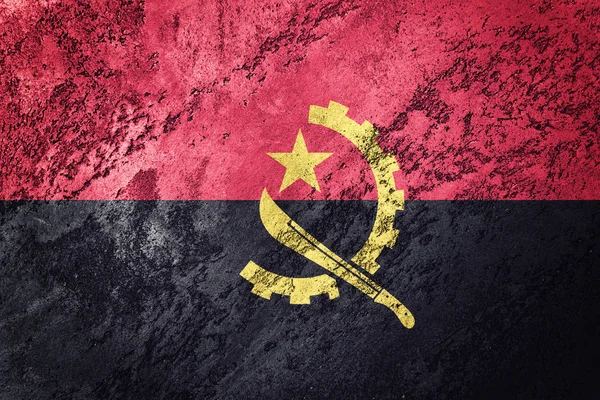 Grunge Angola Vlag Vlag Van Angola Met Grunge Textuur — Stockfoto