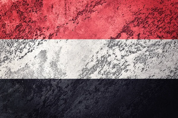 Прапор Ємену Гранж Прапор Ємену Гранж Текстурою — стокове фото