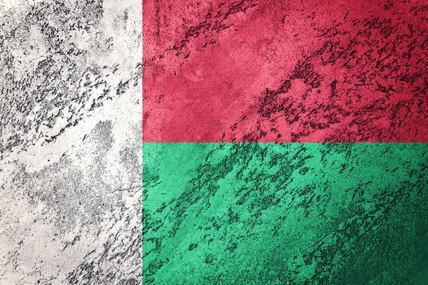 Grunge Madagaskar bayrağı. Madagaskar bayrağı ile doku.