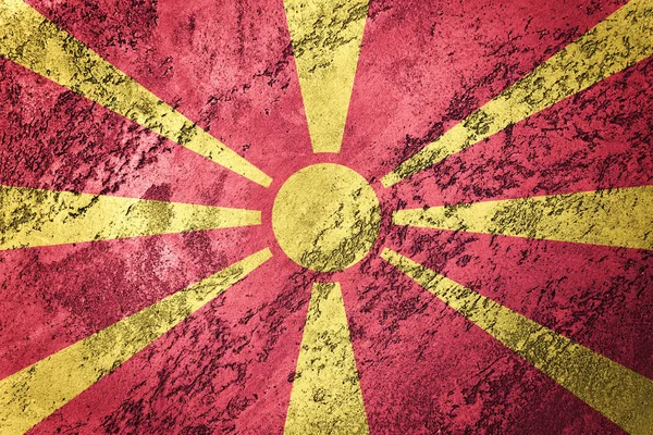 Bandeira Grunge Macedonia Bandeira Macedónia Com Textura Grunge — Fotografia de Stock