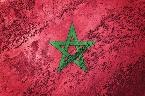 Grunge Drapeau Maroc Drapeau Maroc Avec Texture Grunge — Photo