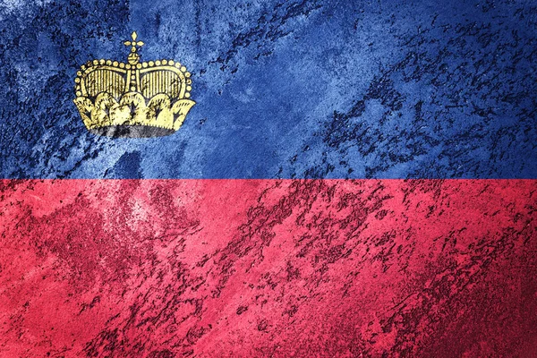 Grunge Lihtenştayn bayrağı. Lihtenştayn bayrağı ile doku.