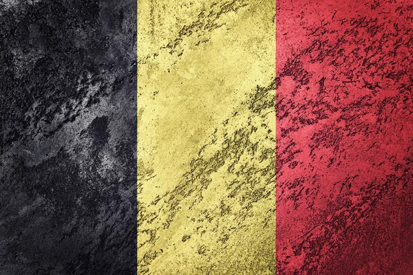 Grunge Bandera Bélgica Bandera Belga Con Textura Grunge — Foto de Stock